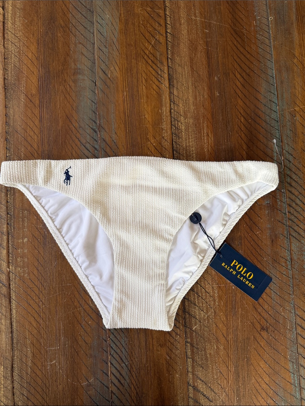 Women’s Polo Ralph Lauren White Bikini Bottom Swimsuit New NWT Medium